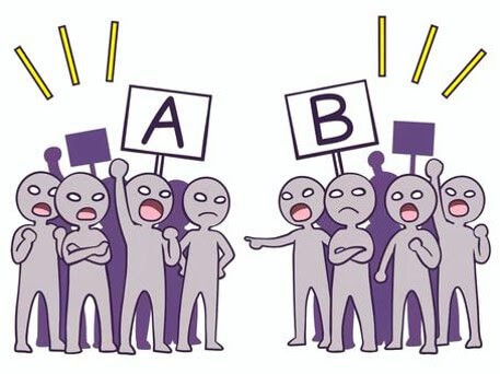 two groups in conflict